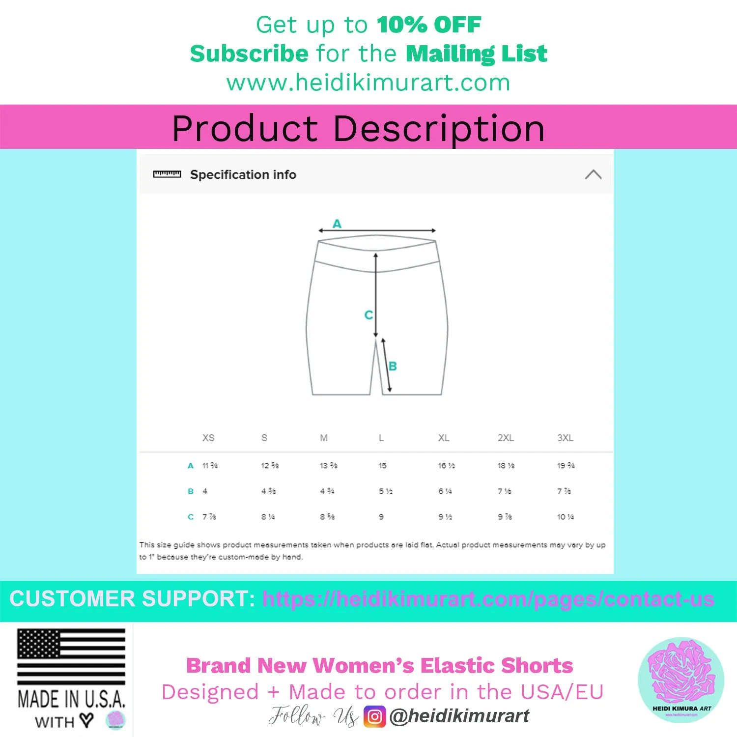 Black Blue Curvy Shorts, Abstract Wavy Women's Short Tights For Gym-Made in USA/EU/MX