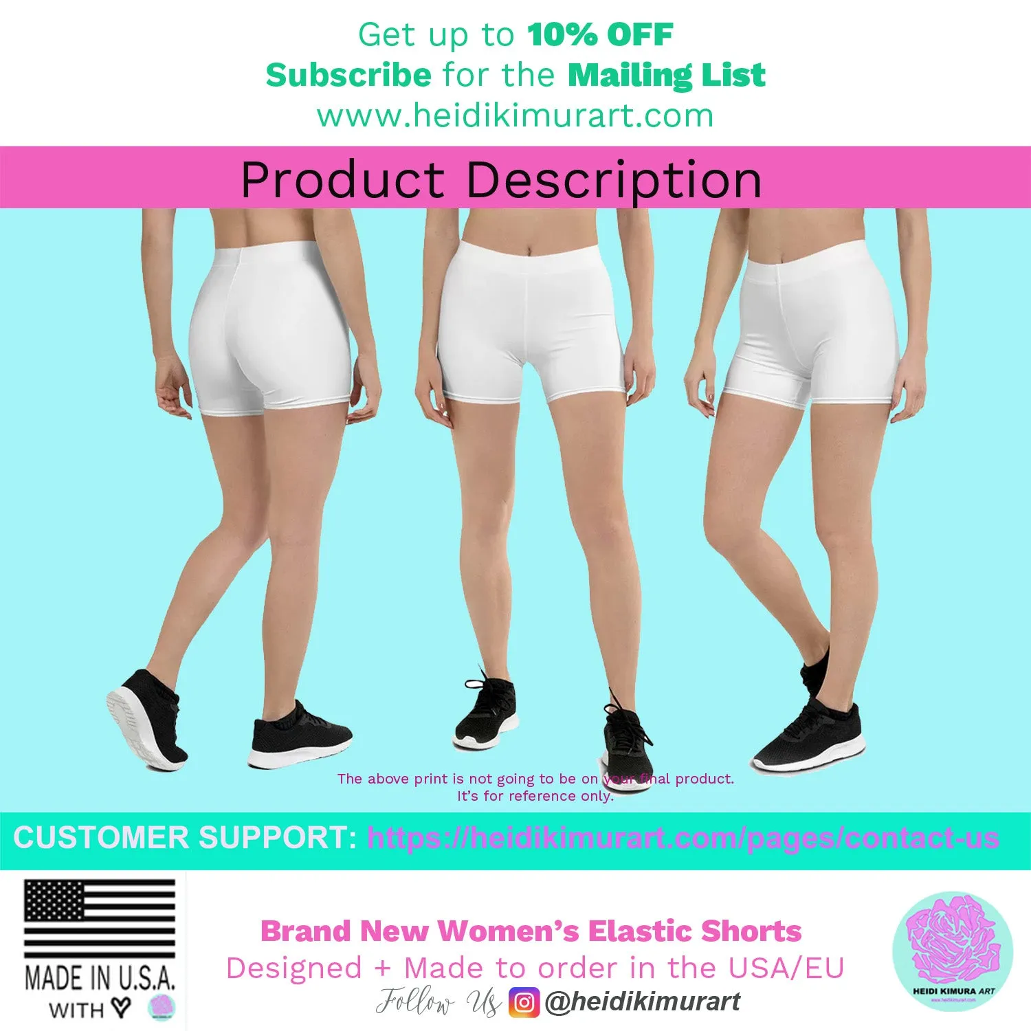 Black Blue Curvy Shorts, Abstract Wavy Women's Short Tights For Gym-Made in USA/EU/MX
