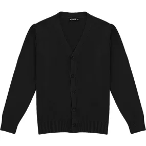 Black Mens V-Neck Button Down Cardigan Sweater