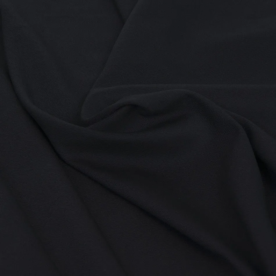Black Poly / Cotton Ribbed Fabric 2113