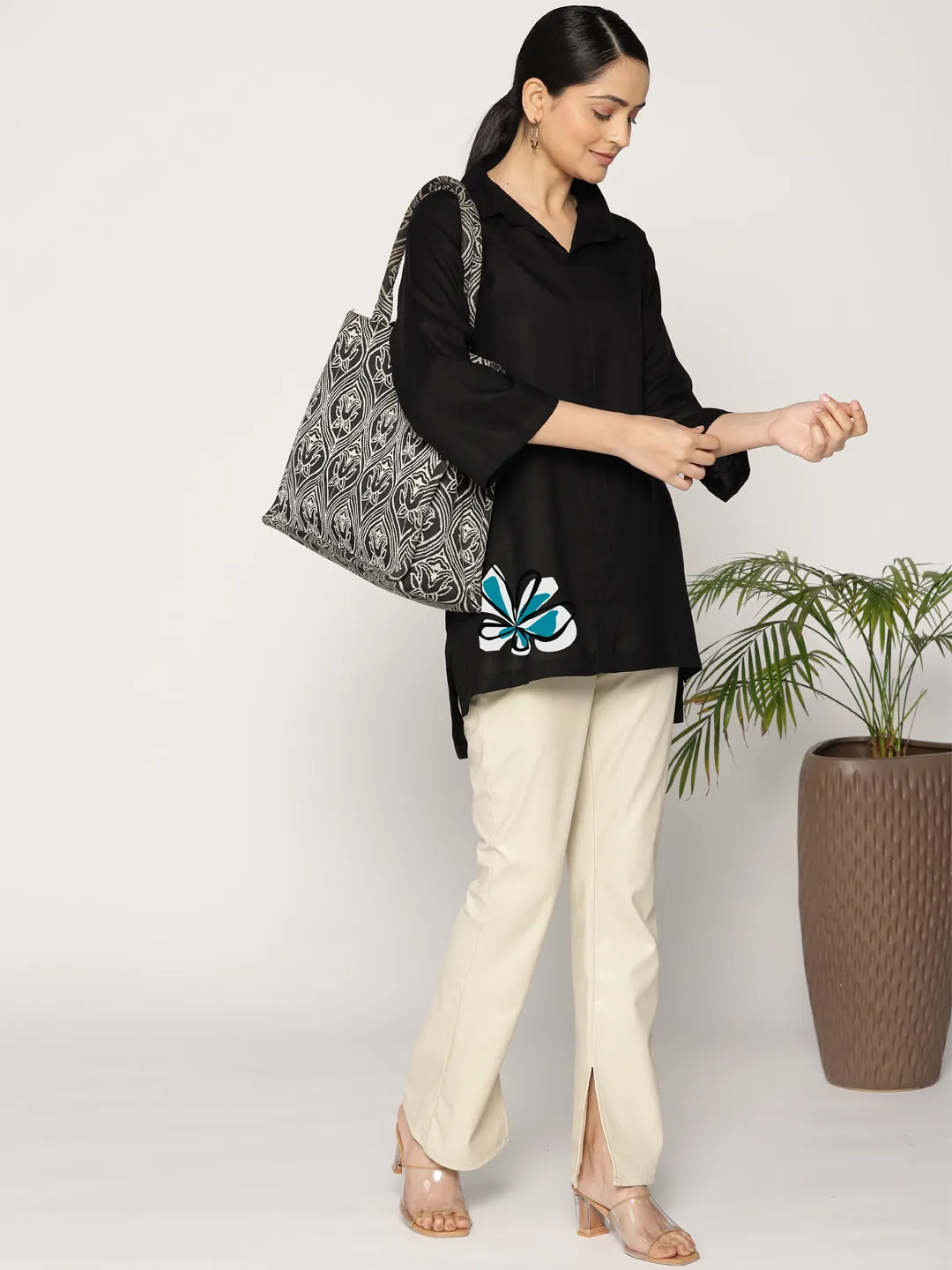 Black Rayon ShirtTop - Silente