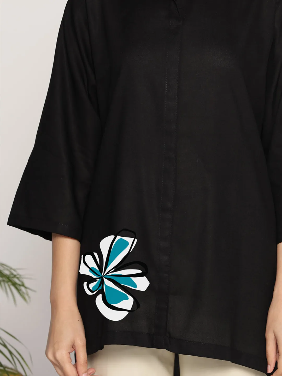 Black Rayon ShirtTop - Silente