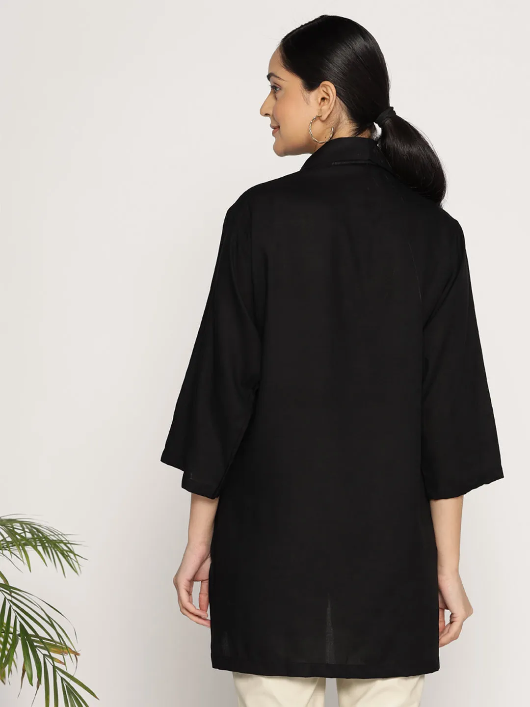 Black Rayon ShirtTop - Silente