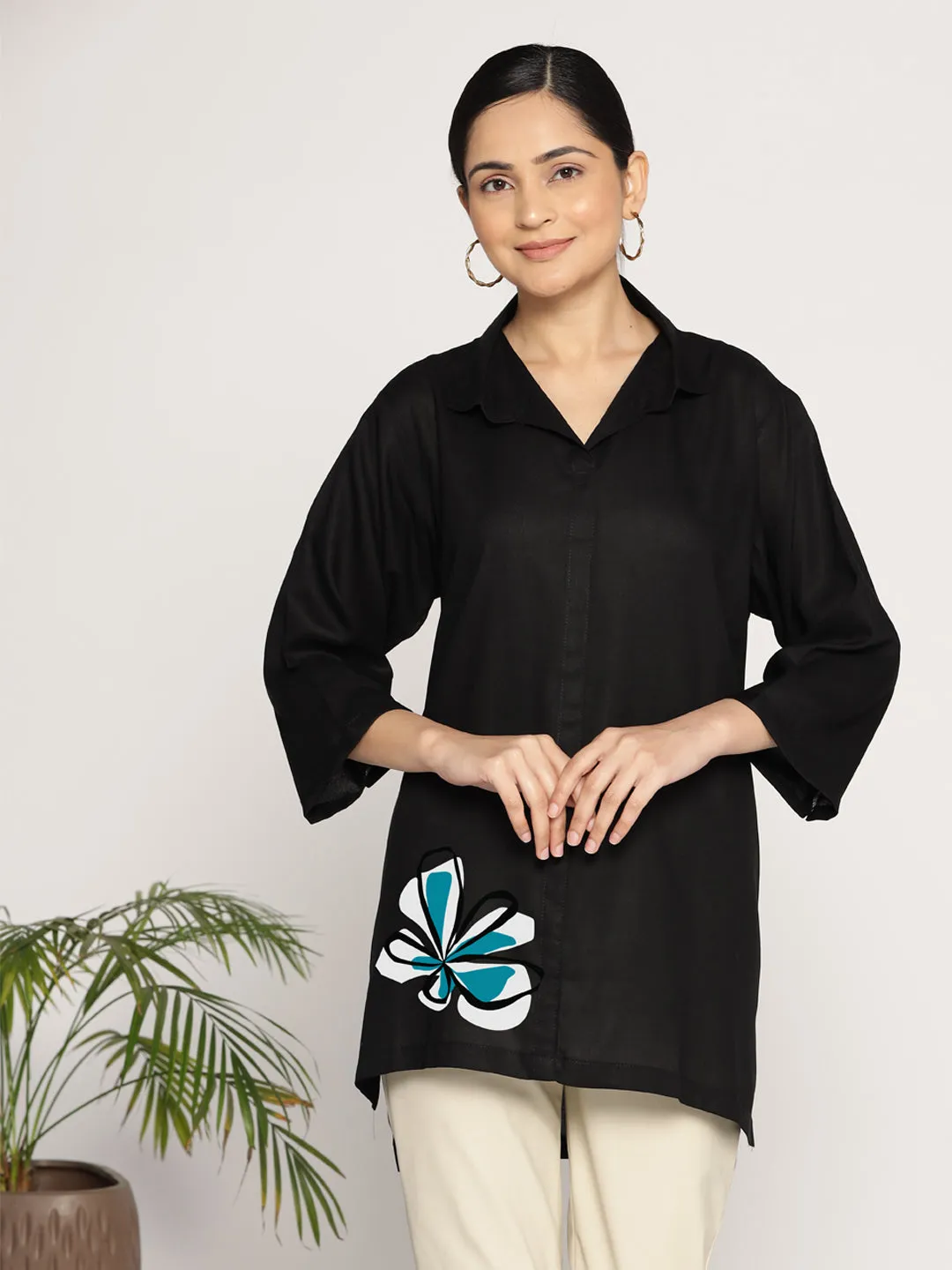 Black Rayon ShirtTop - Silente