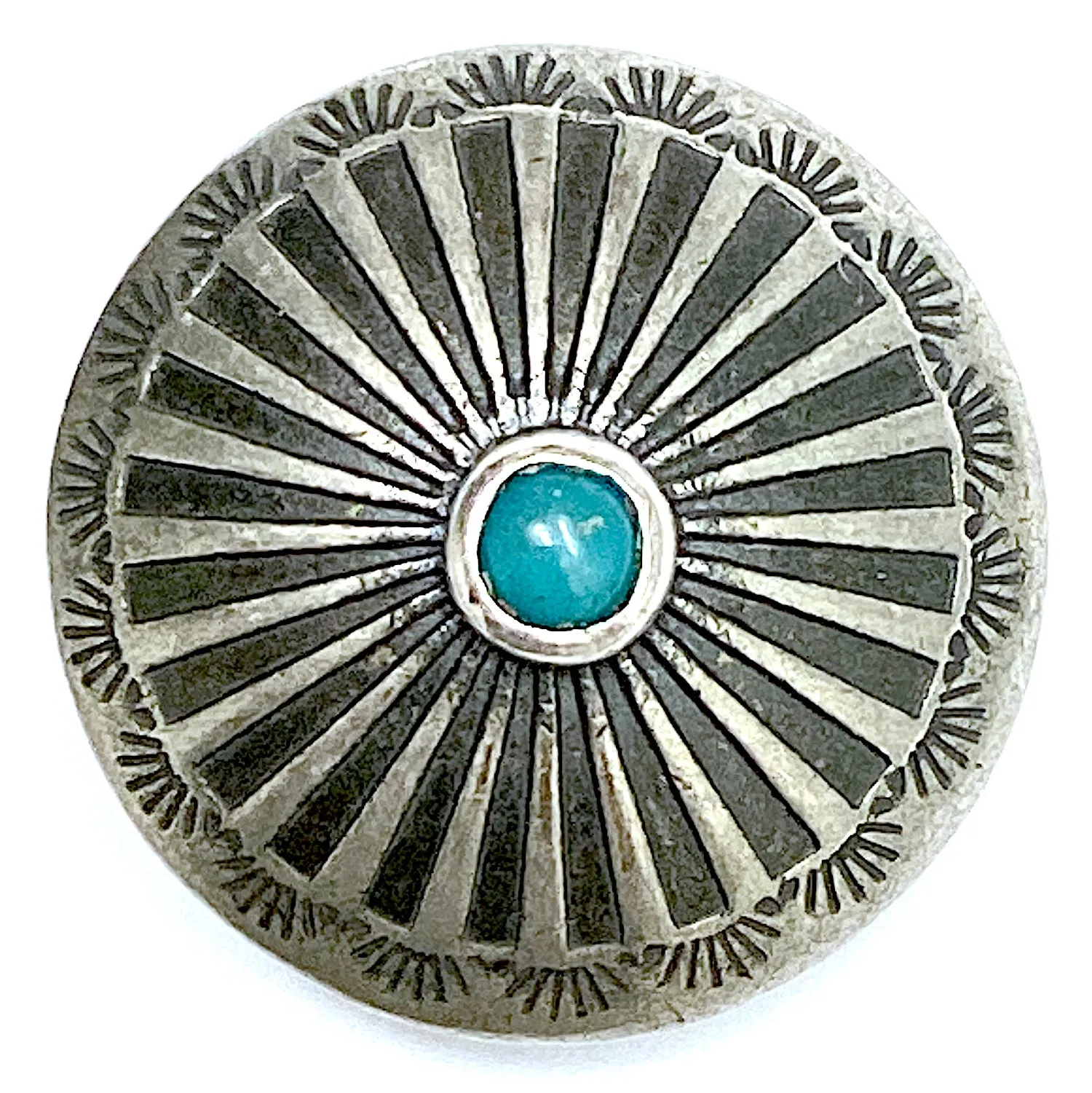 Blue Bead Agave Flower 1" with 'Turquoise' Shank Back Button   #SW-68