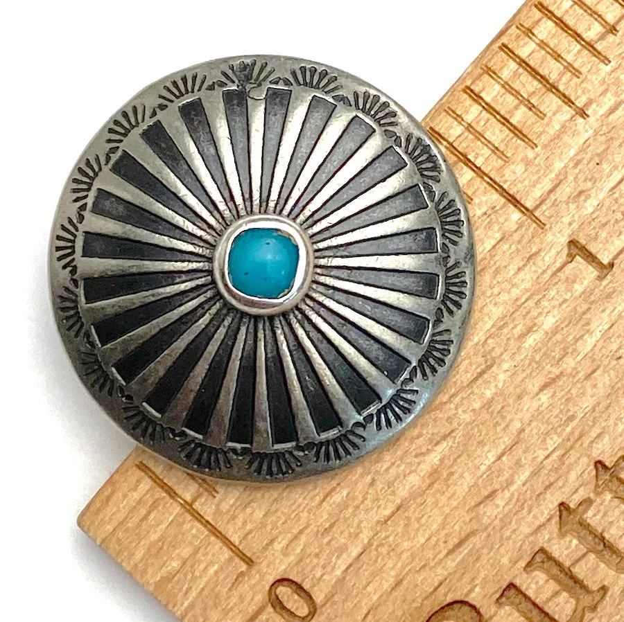 Blue Bead Agave Flower 1" with 'Turquoise' Shank Back Button   #SW-68