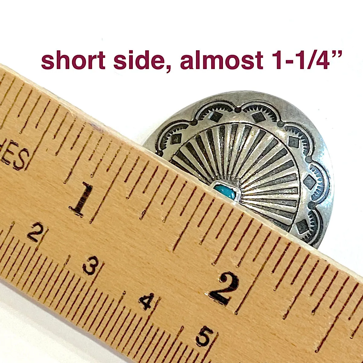 Blue Bead Agave Oval 1-1/2" with "Turquoise" / Shank Back, Nickel Silver 1.5" x 1.25"  #SW-245
