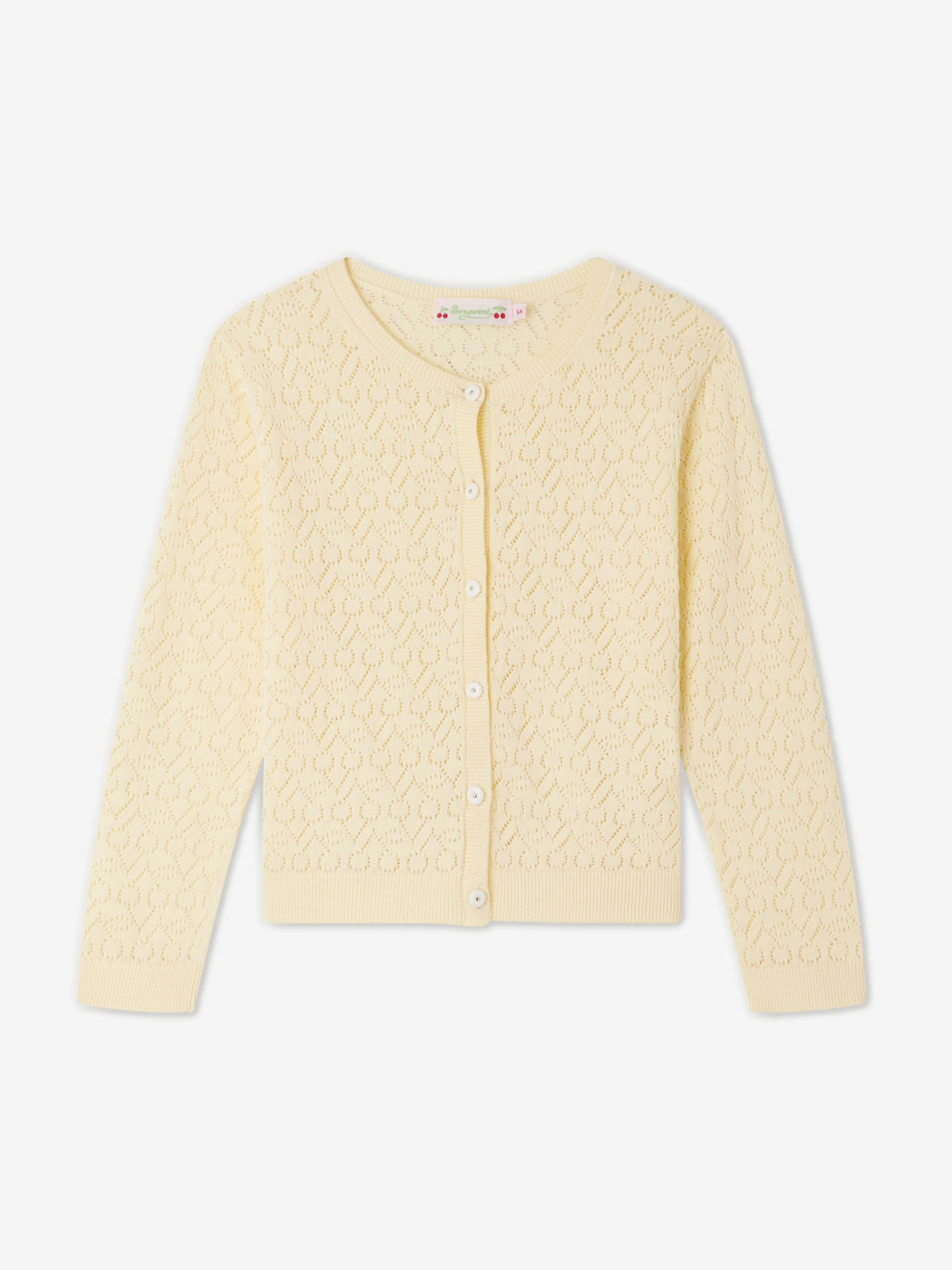Bonpoint Girls Cherry Cardigan in Yellow