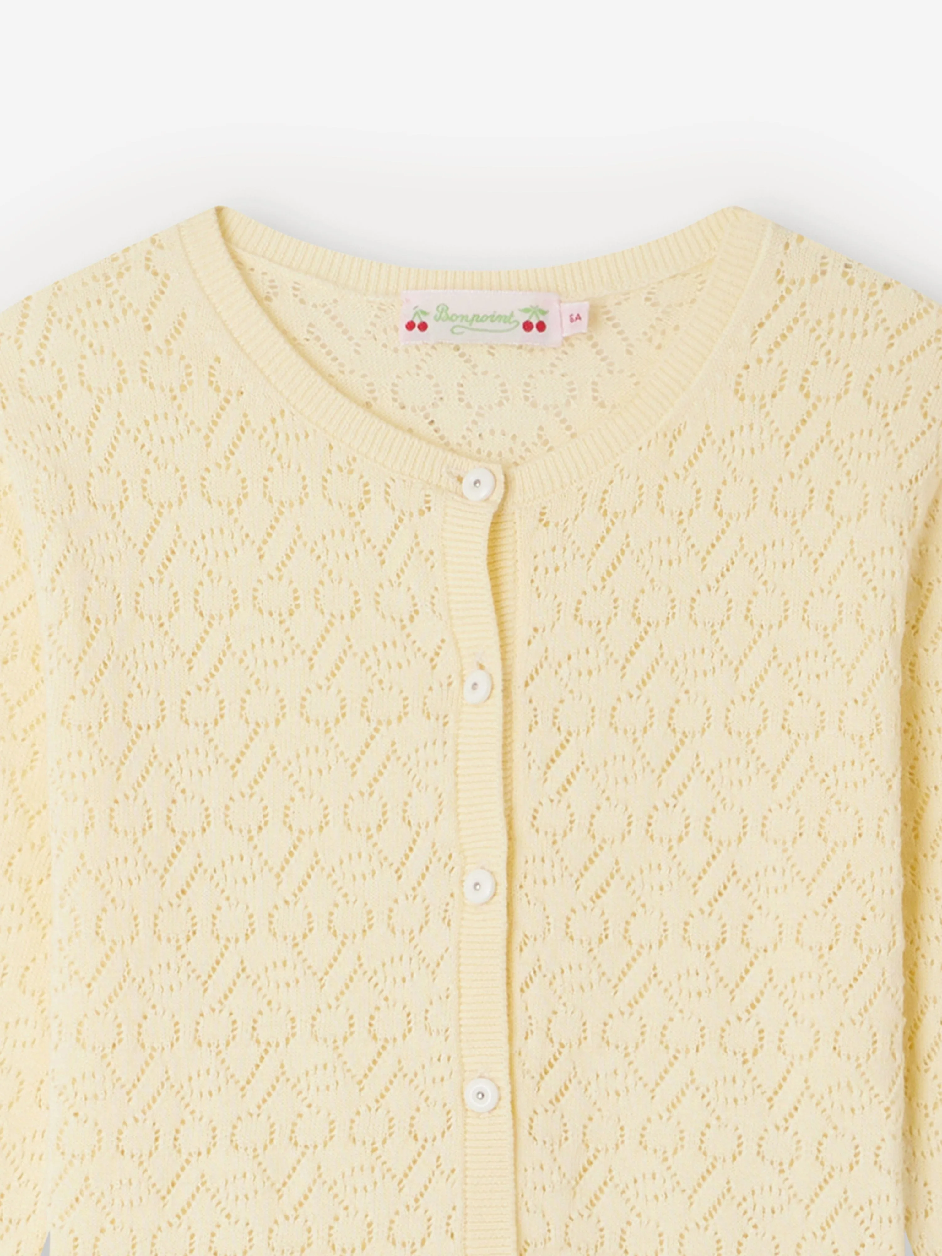Bonpoint Girls Cherry Cardigan in Yellow