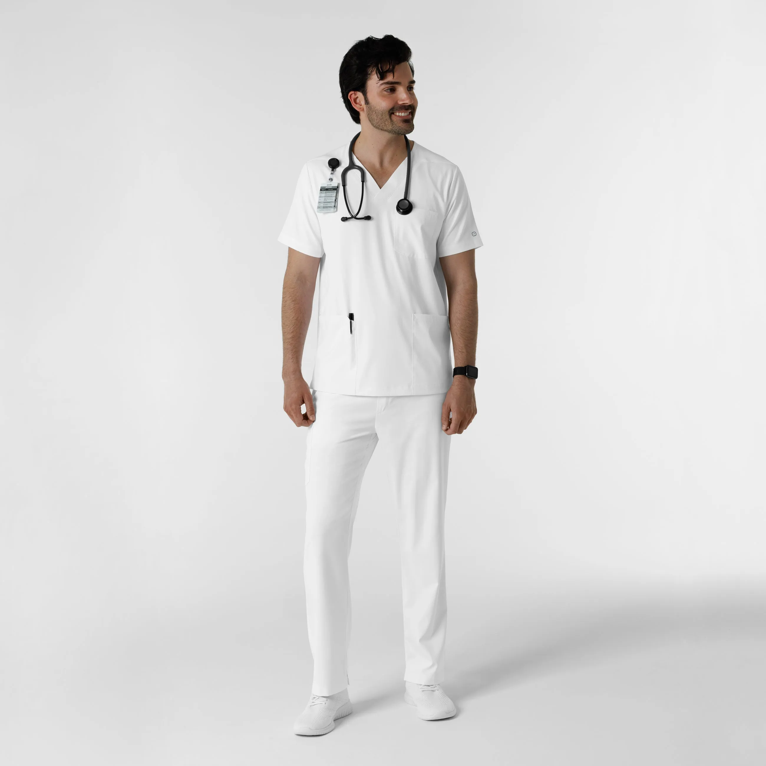 Boundless Men's Straight Leg Scrub Pant - White