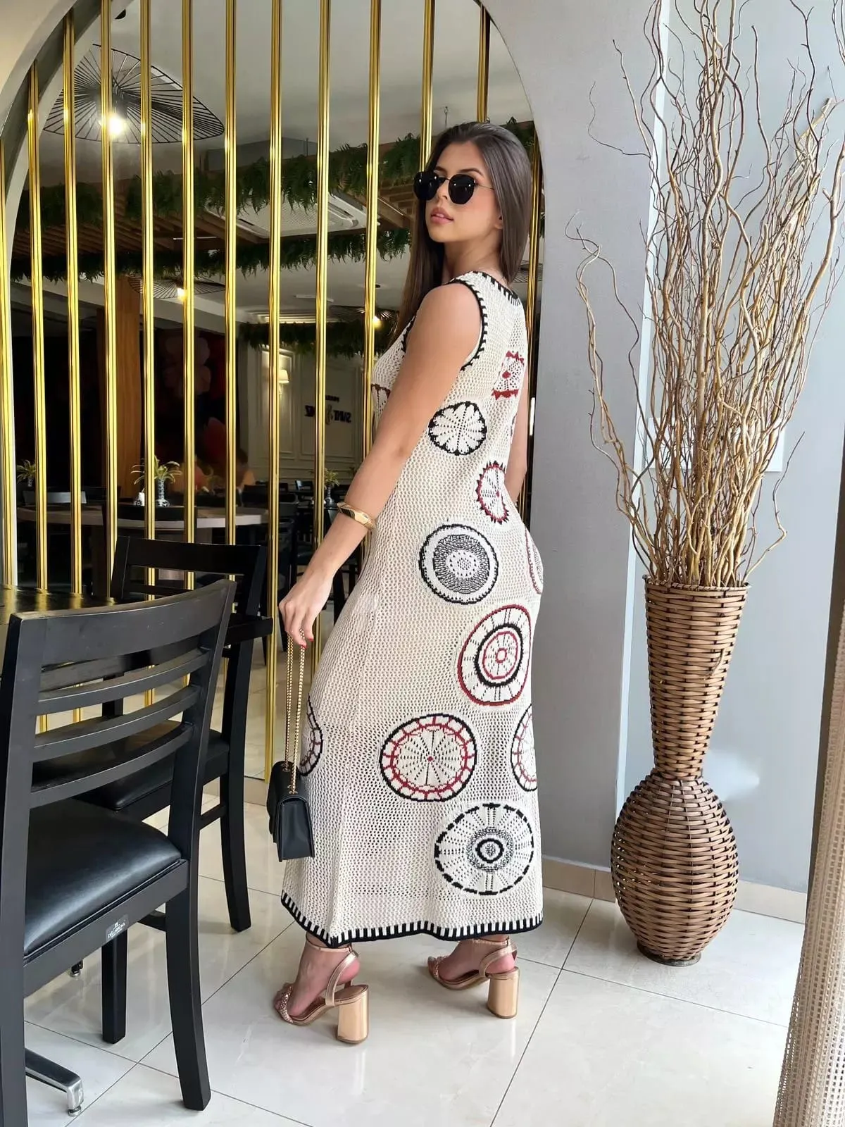 Brazilian Mandala Knit Dress: Versatile & Elegant