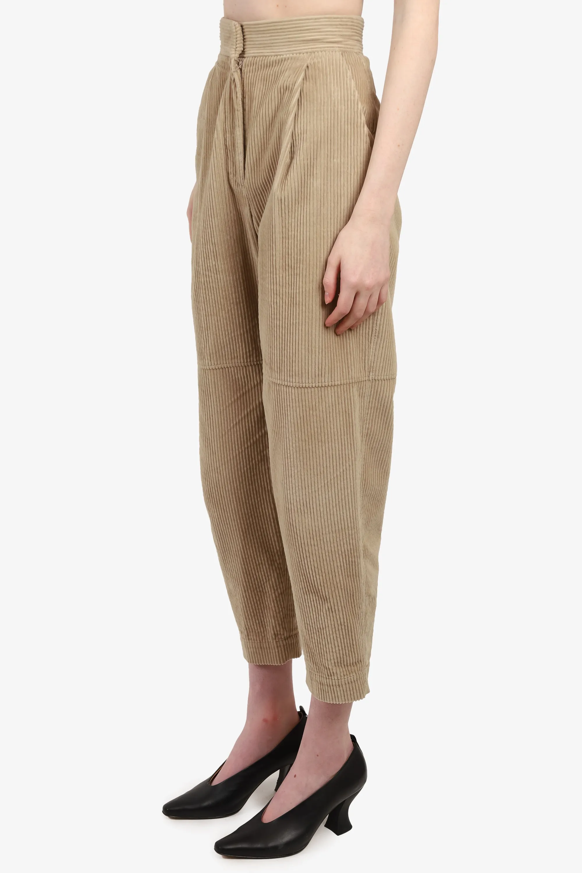 Brunello Cucinelli Beige Corduroy Wide Leg Pants Size 0