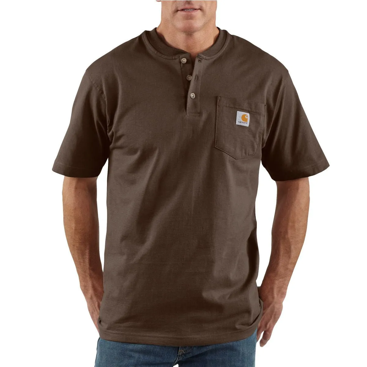 Carhartt Men's Dark Brown S/S Workwear Henley