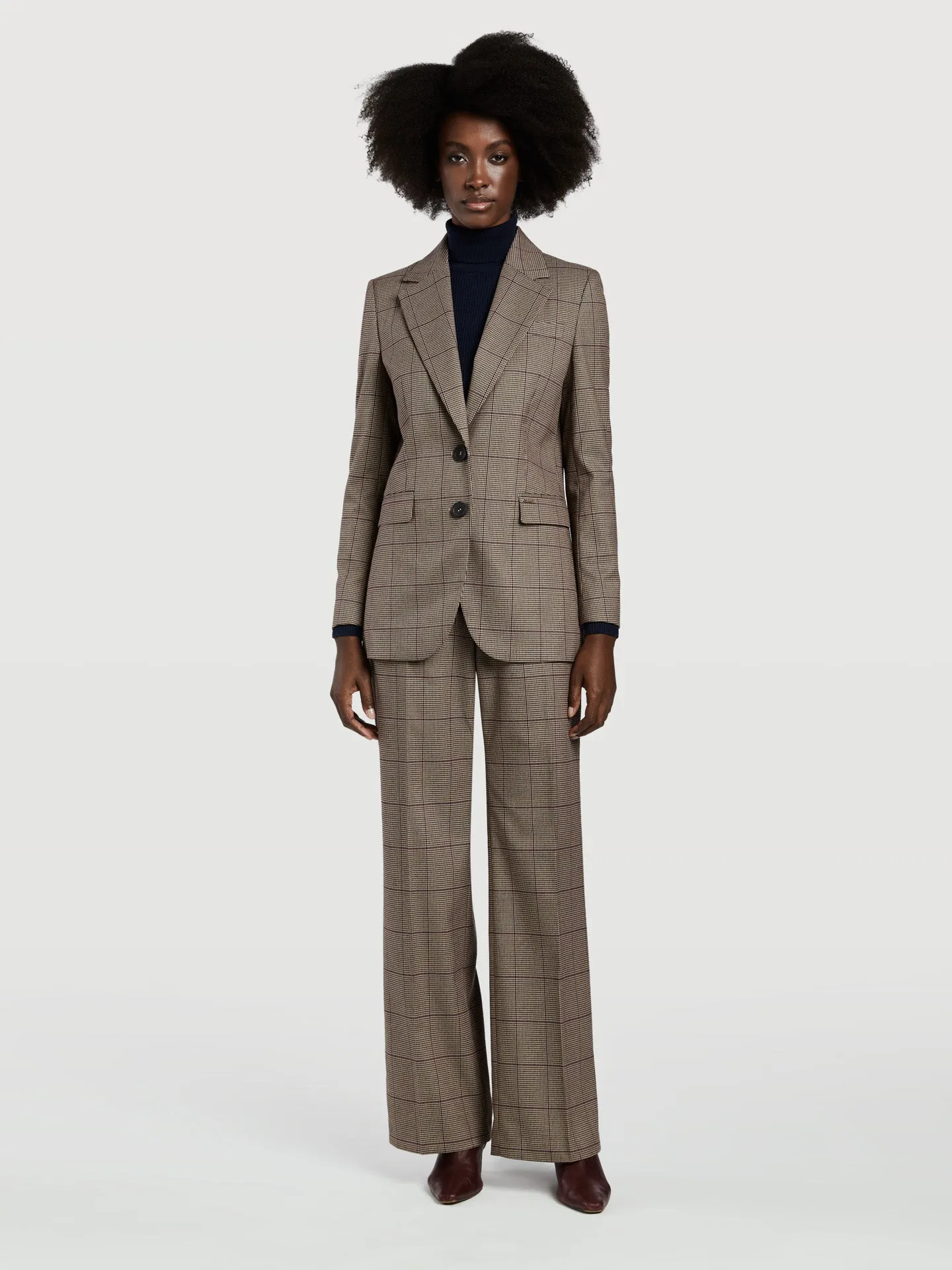 Checked Single-Breasted Suit Blazer