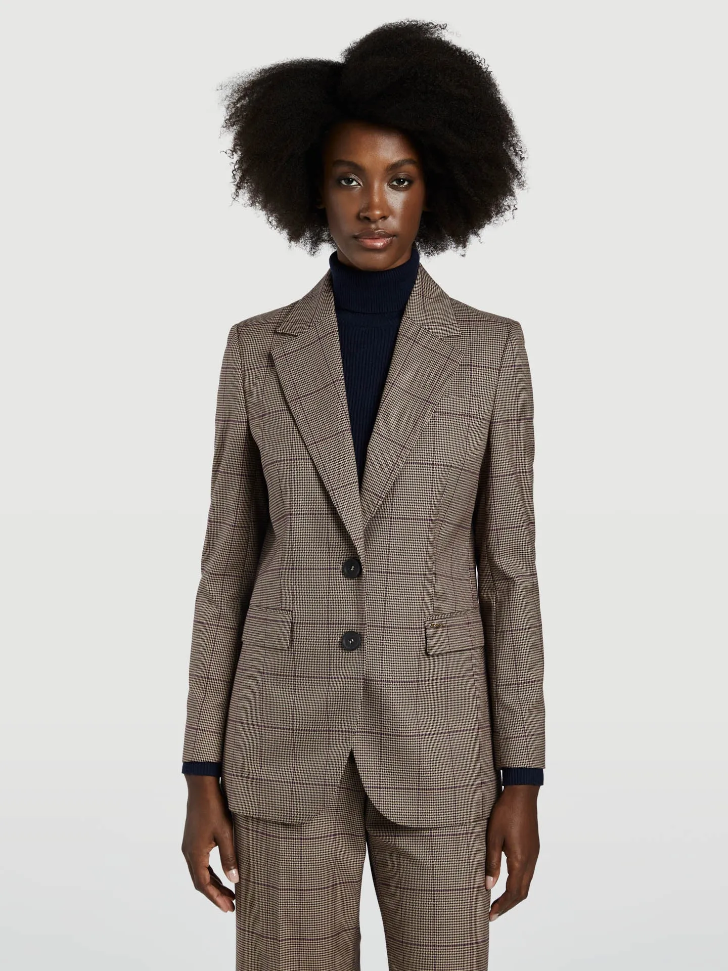 Checked Single-Breasted Suit Blazer