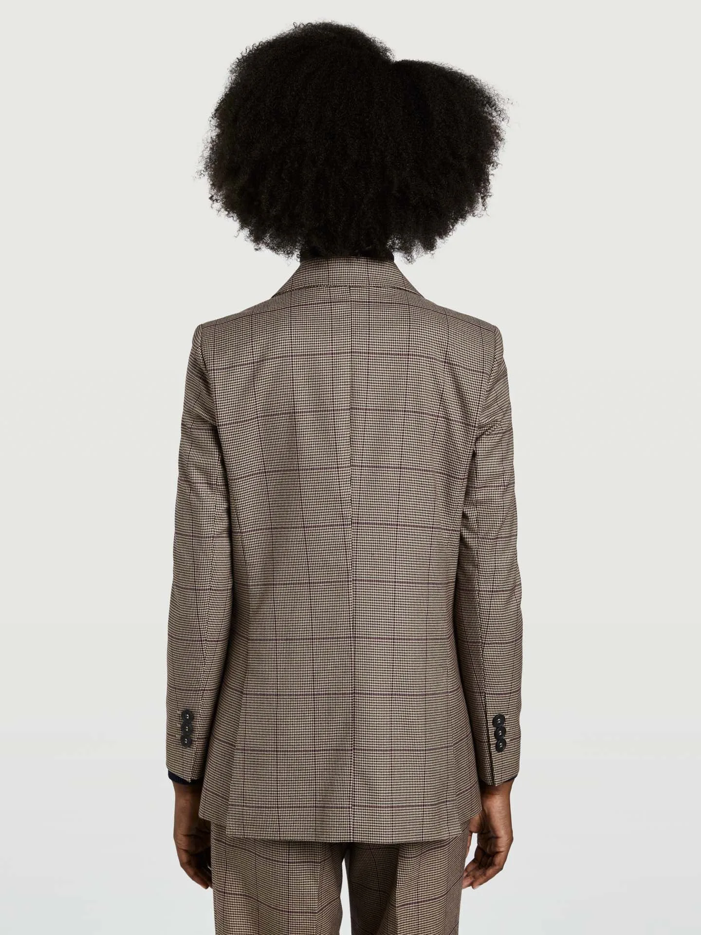 Checked Single-Breasted Suit Blazer