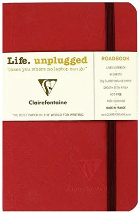 Clairefontaine Roadbook Ruled Notebook in Red - 3.5 x 5.5