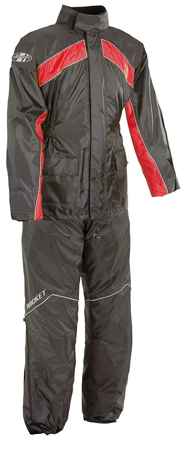 Close Out Joe Rocket RS-2 Mens Black/Red Rain Suit - Size X-Large