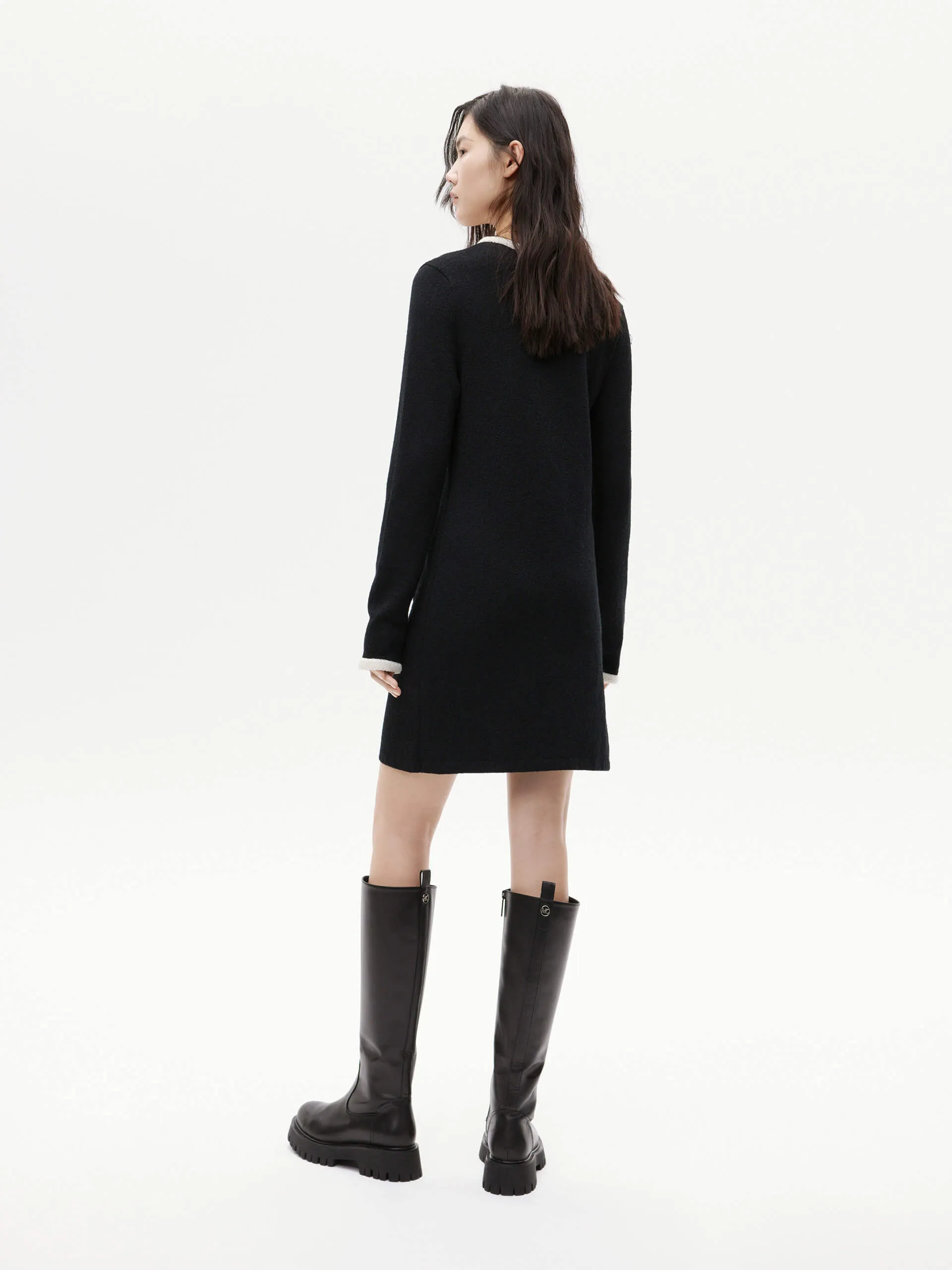 Contrast Details Knit Dress