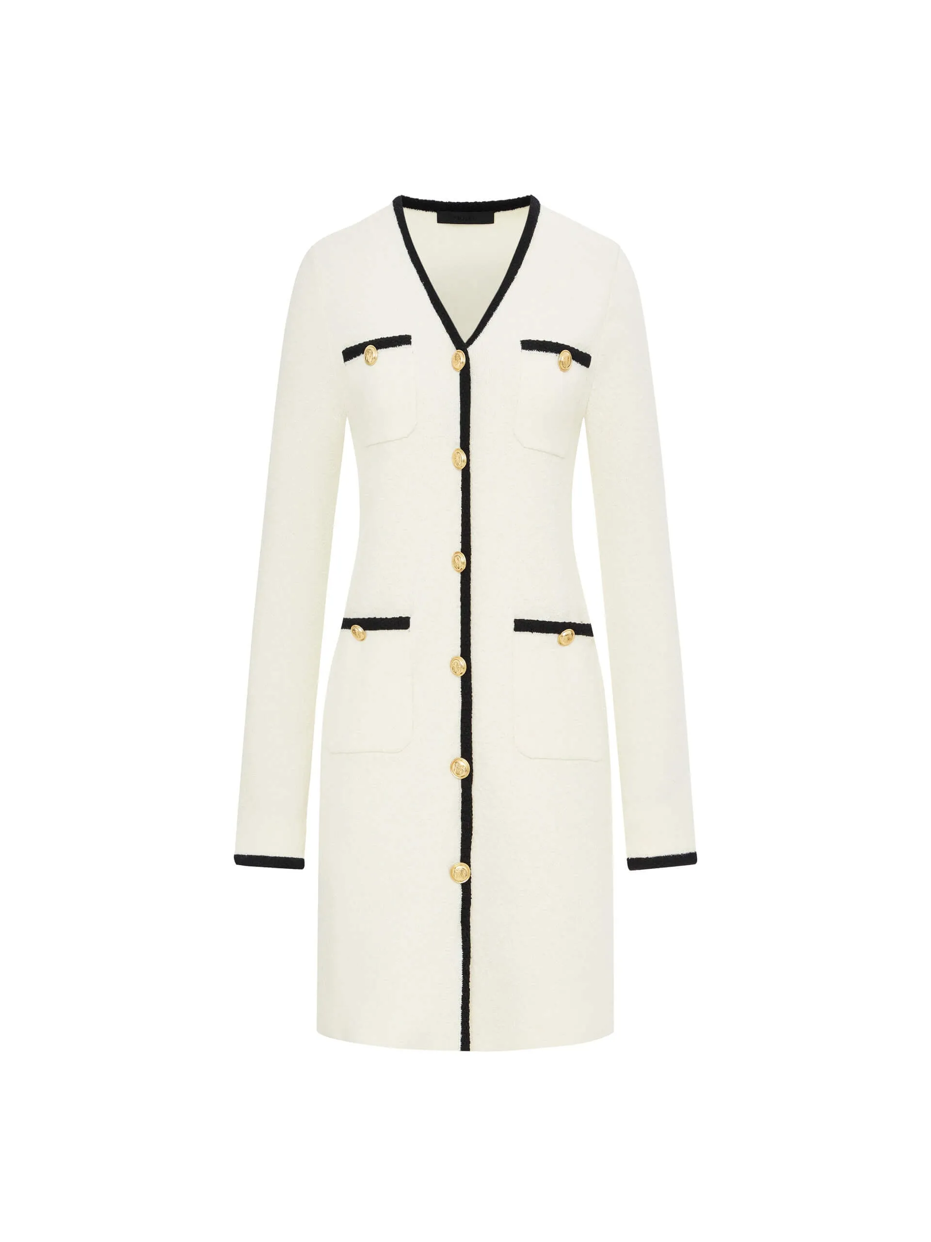 Contrast Details Knit Dress