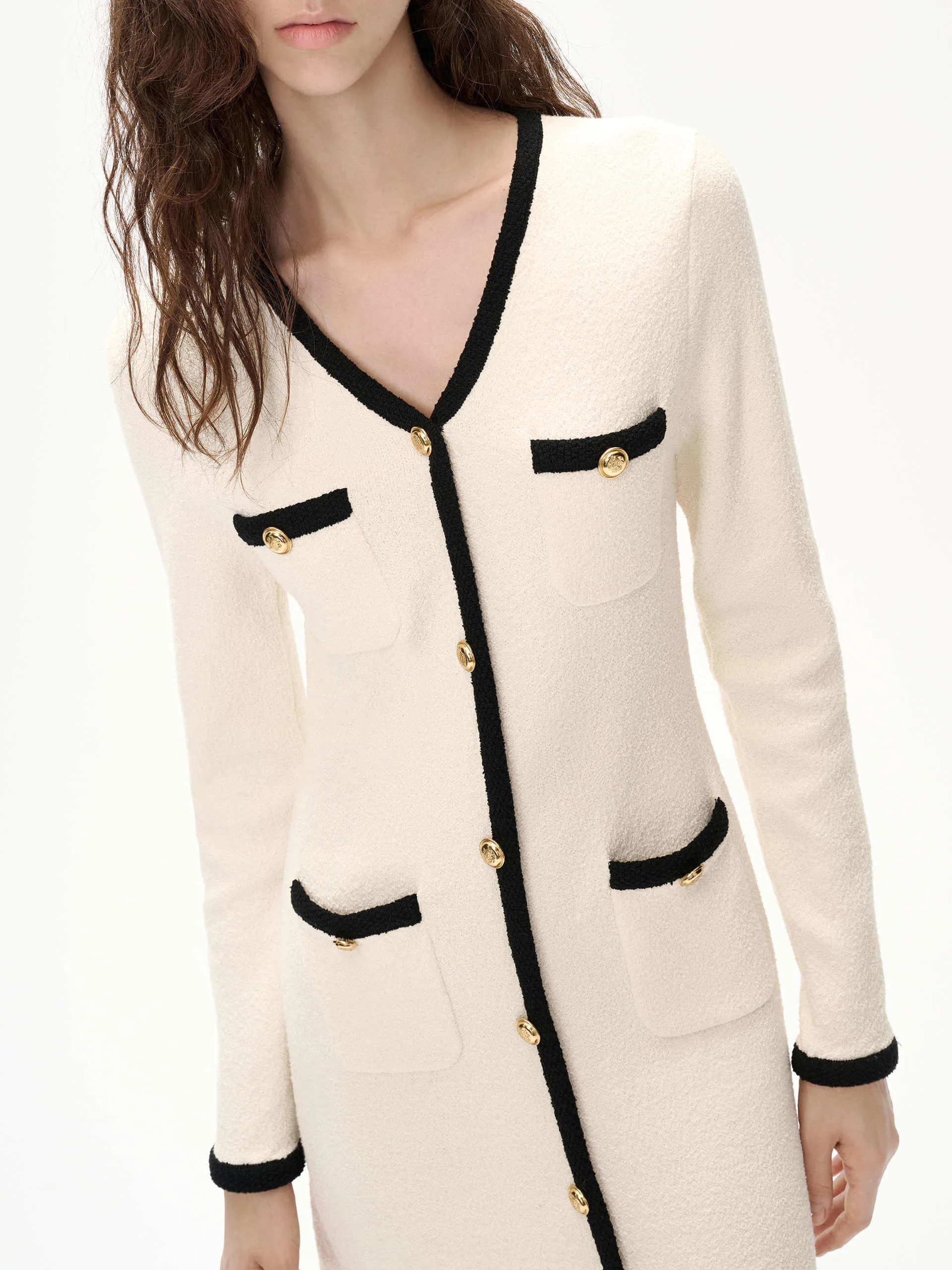 Contrast Details Knit Dress