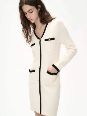 Contrast Details Knit Dress