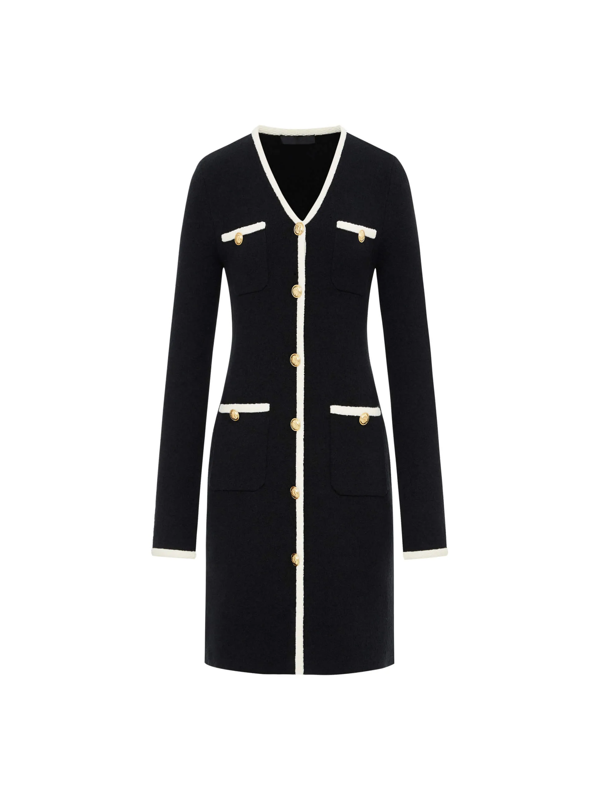 Contrast Details Knit Dress