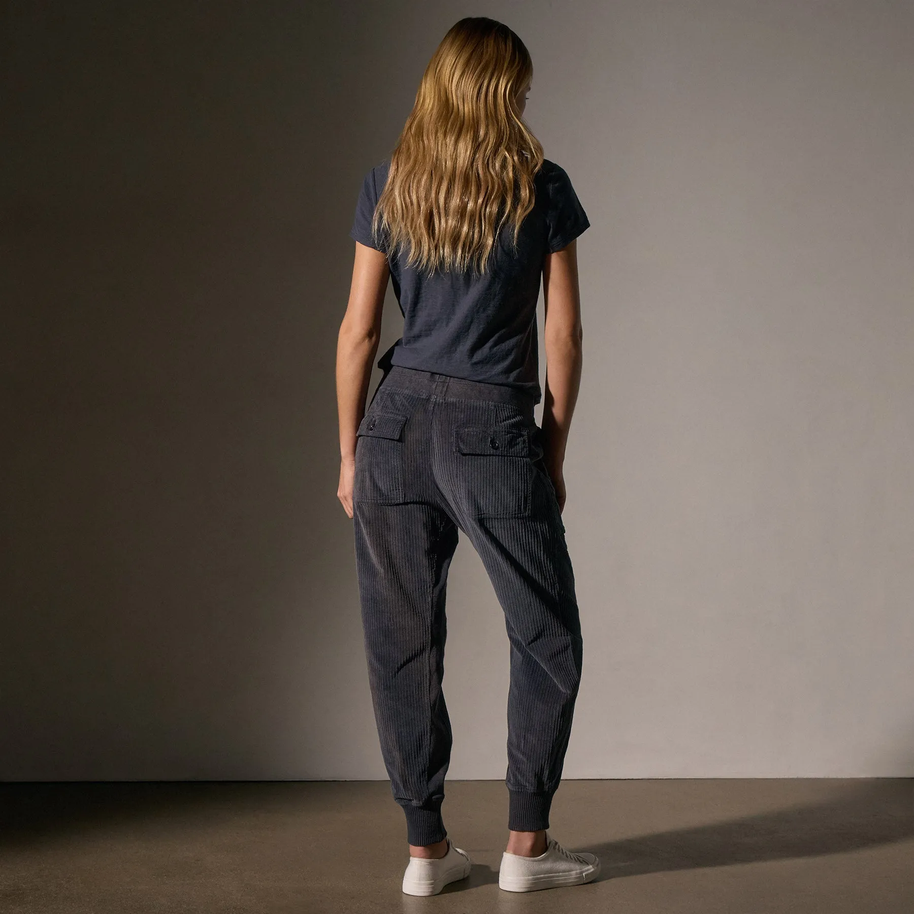 Corduroy Mixed Media Pant - Blue Noir Pigment