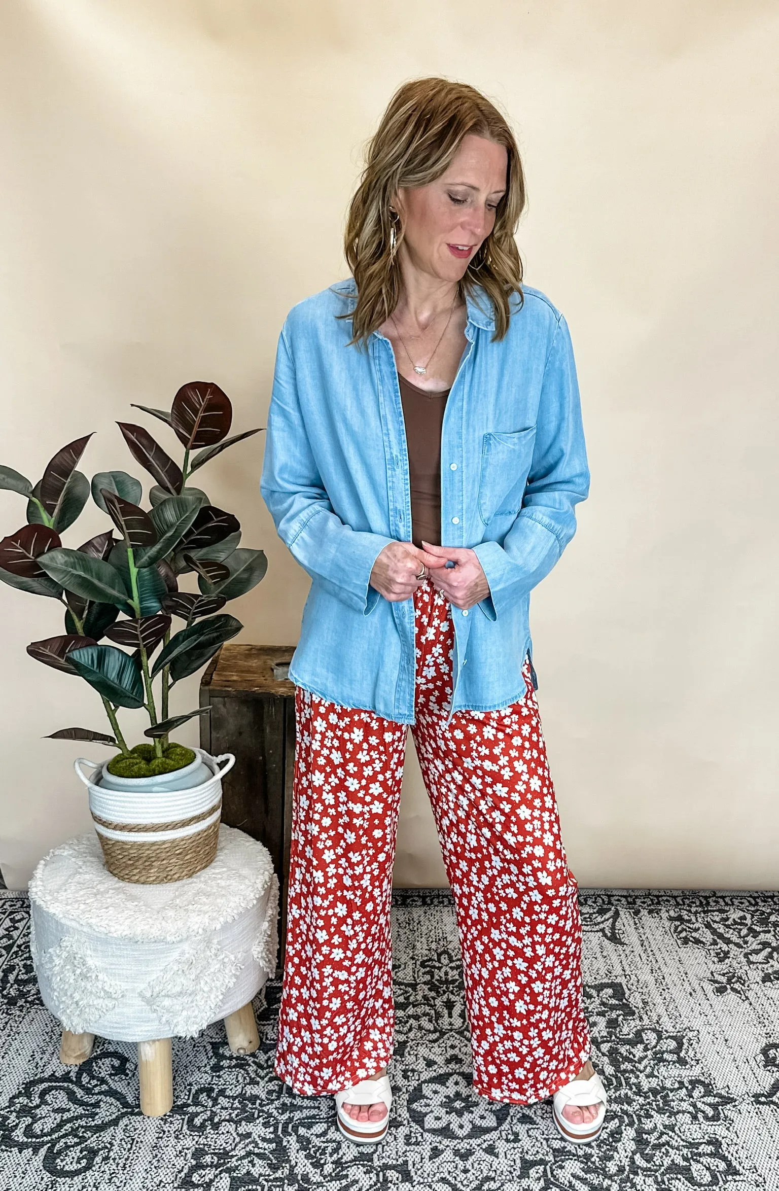 Cornerstone Button Down Tencel Shirt