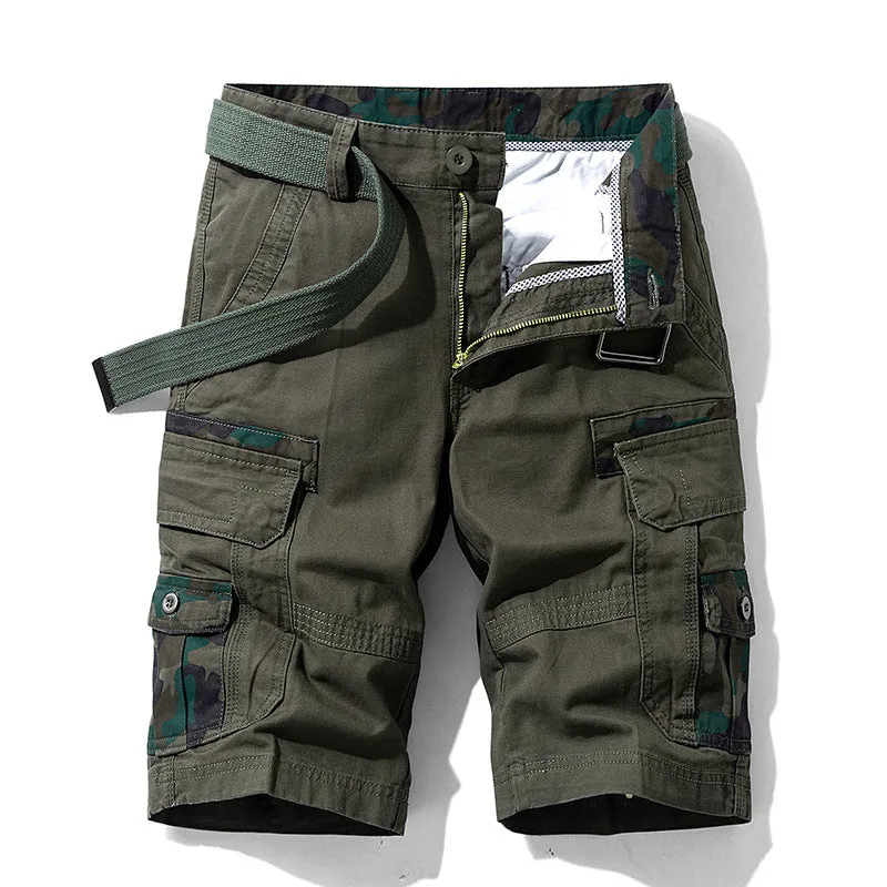 COTTON WORKWEAR SHORTS WITH STRAIGHT TUBE AND MULTIPLE BAGS CARGO SHORTS