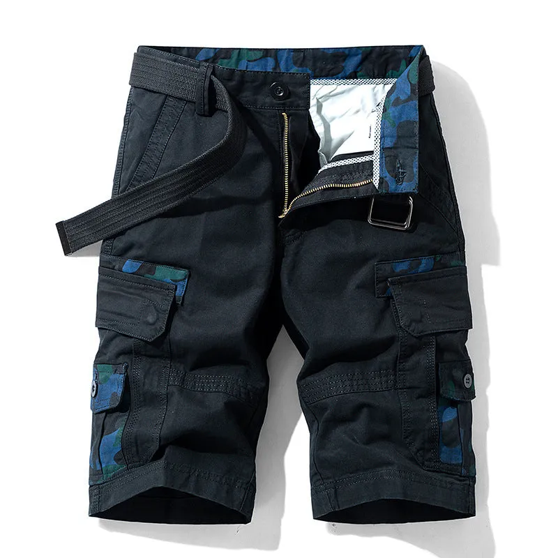 COTTON WORKWEAR SHORTS WITH STRAIGHT TUBE AND MULTIPLE BAGS CARGO SHORTS