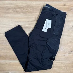 C.P. Company Stretch Sateen Ergonomic Lens Cargo Pants in Navy