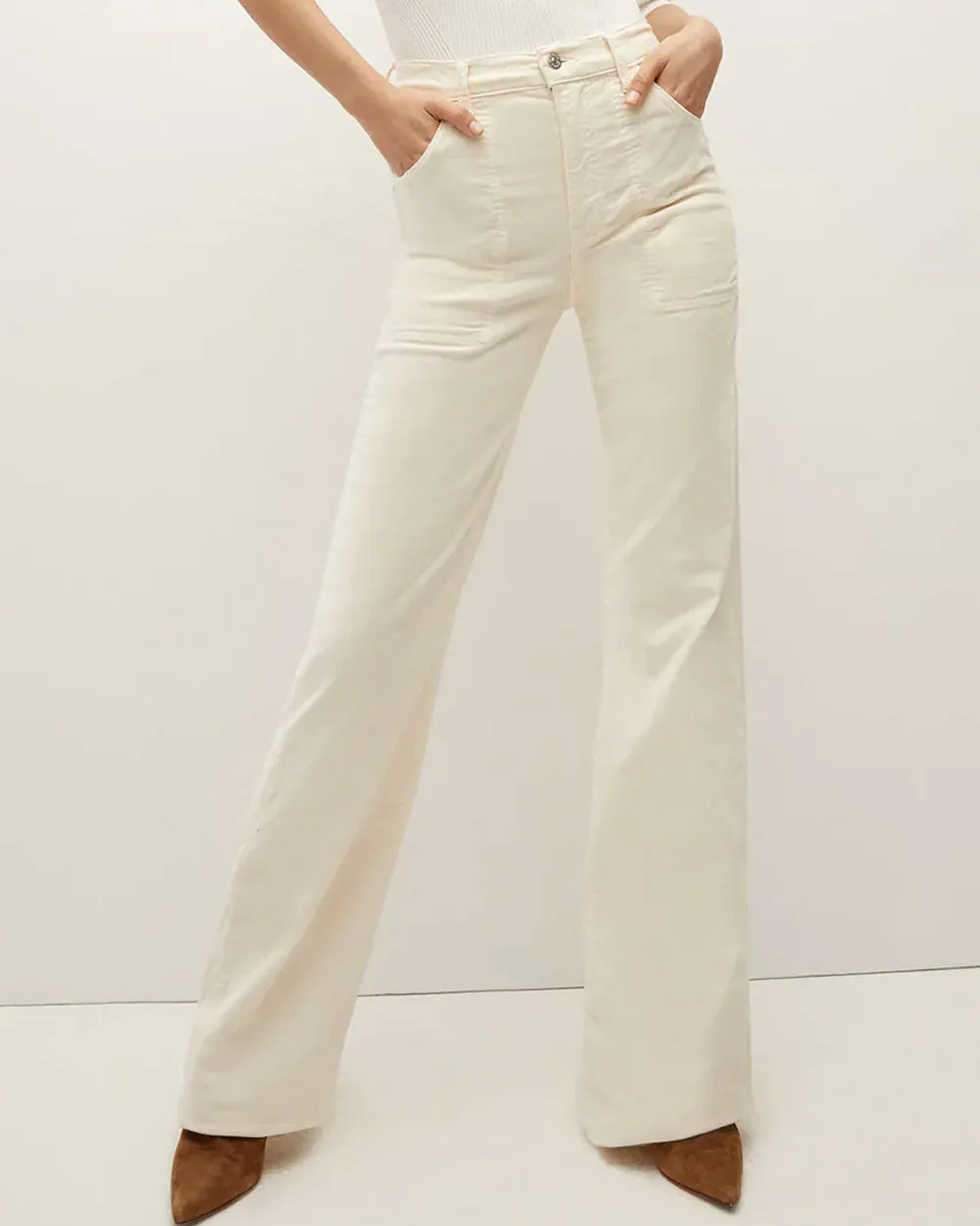 Crosbie Cord Wide Leg in Ecru