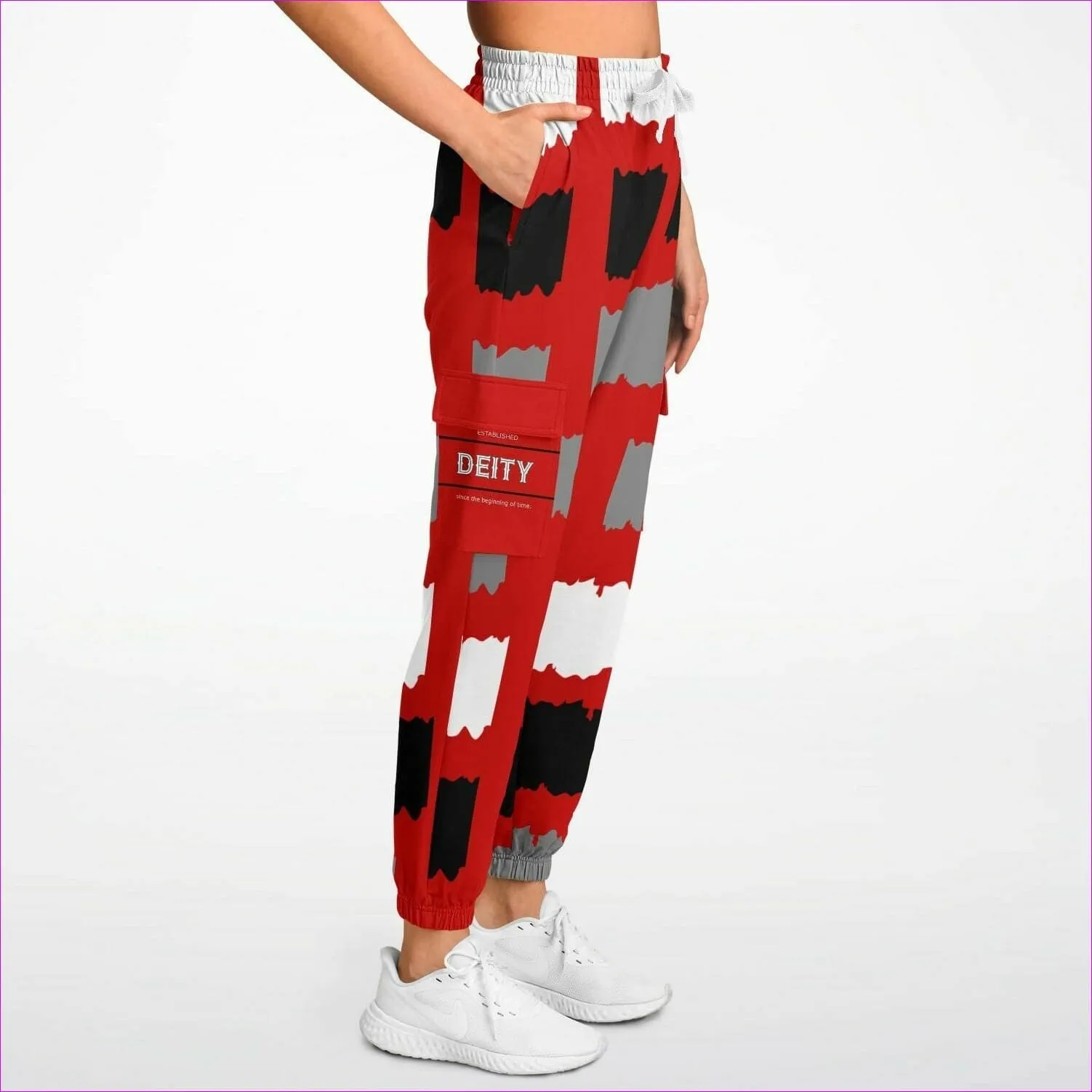 Deity Premium Cargo Sweatpants in Red