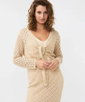 Diamond Ajour Knit Cardigan