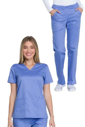 Dickies Industrial Women's Petite Pants Scrub Set | Ceil Blue