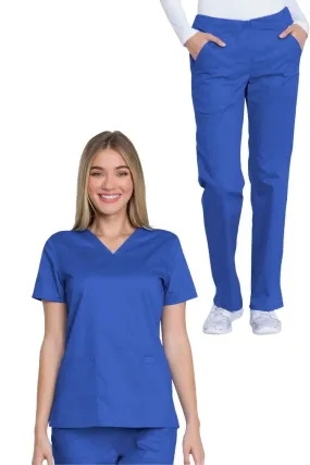 Dickies Industrial Women's Petite Pants Scrub Set | Royal Blue