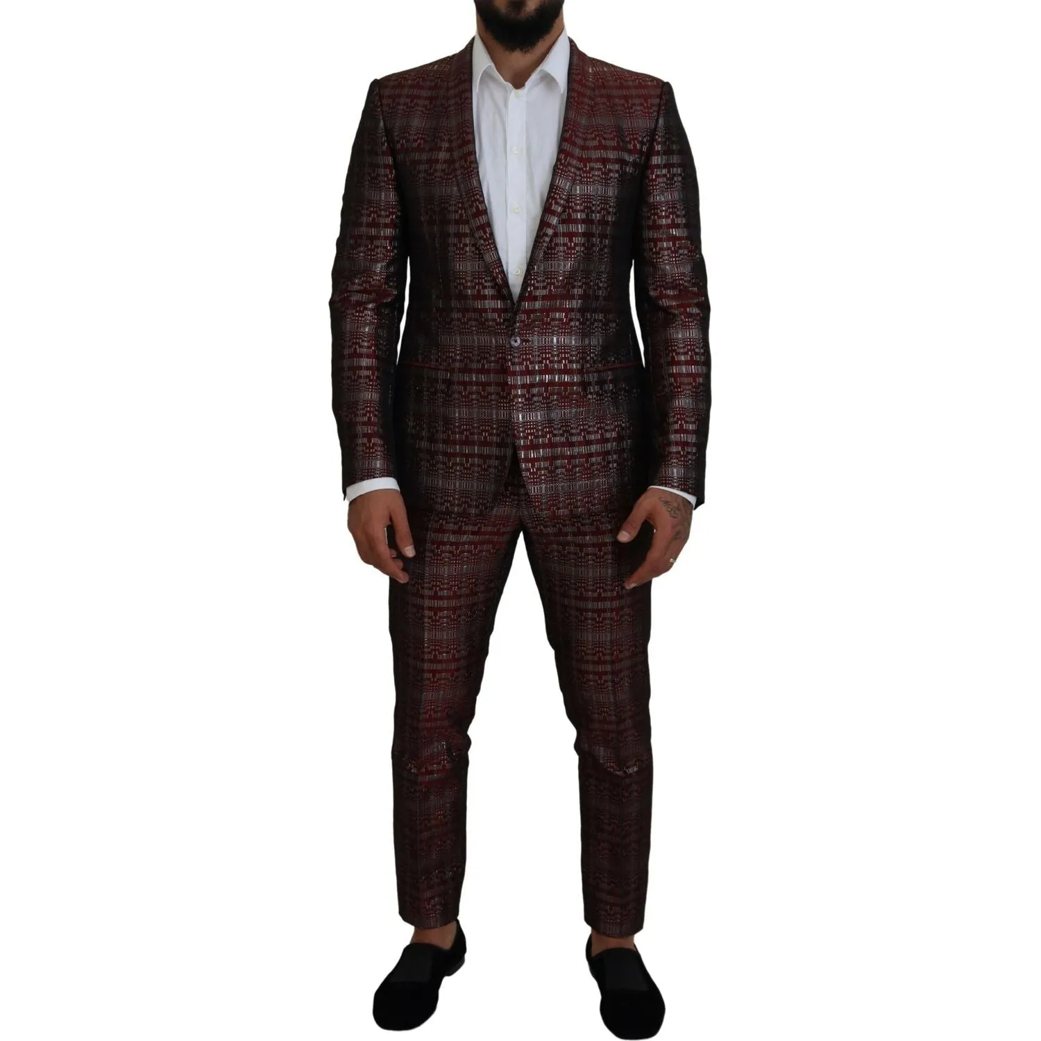 Dolce & Gabbana Bordeaux Fantasy Slim Fit Two-Piece Suit