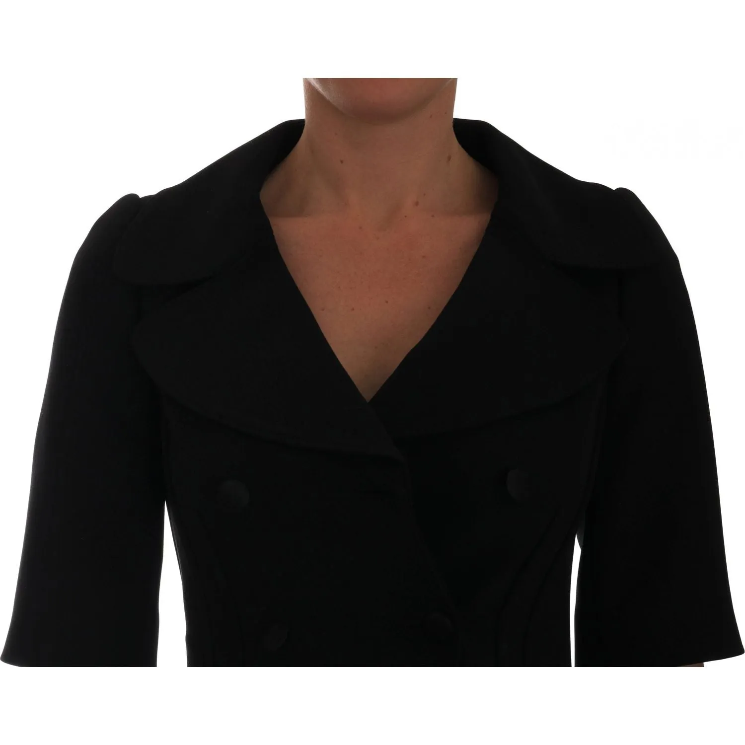 Dolce & Gabbana Chic Black Cropped Double Breasted Blazer