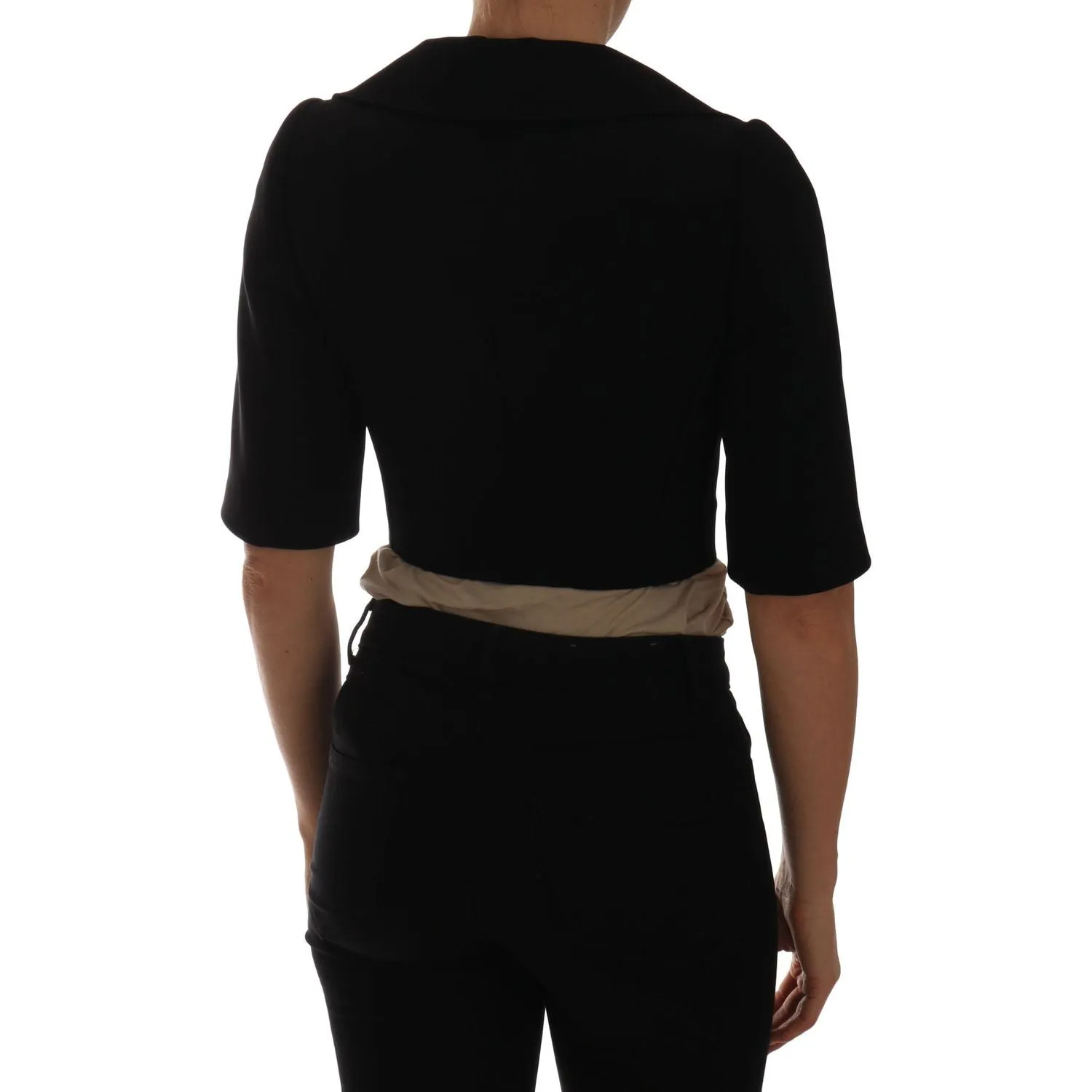 Dolce & Gabbana Chic Black Cropped Double Breasted Blazer
