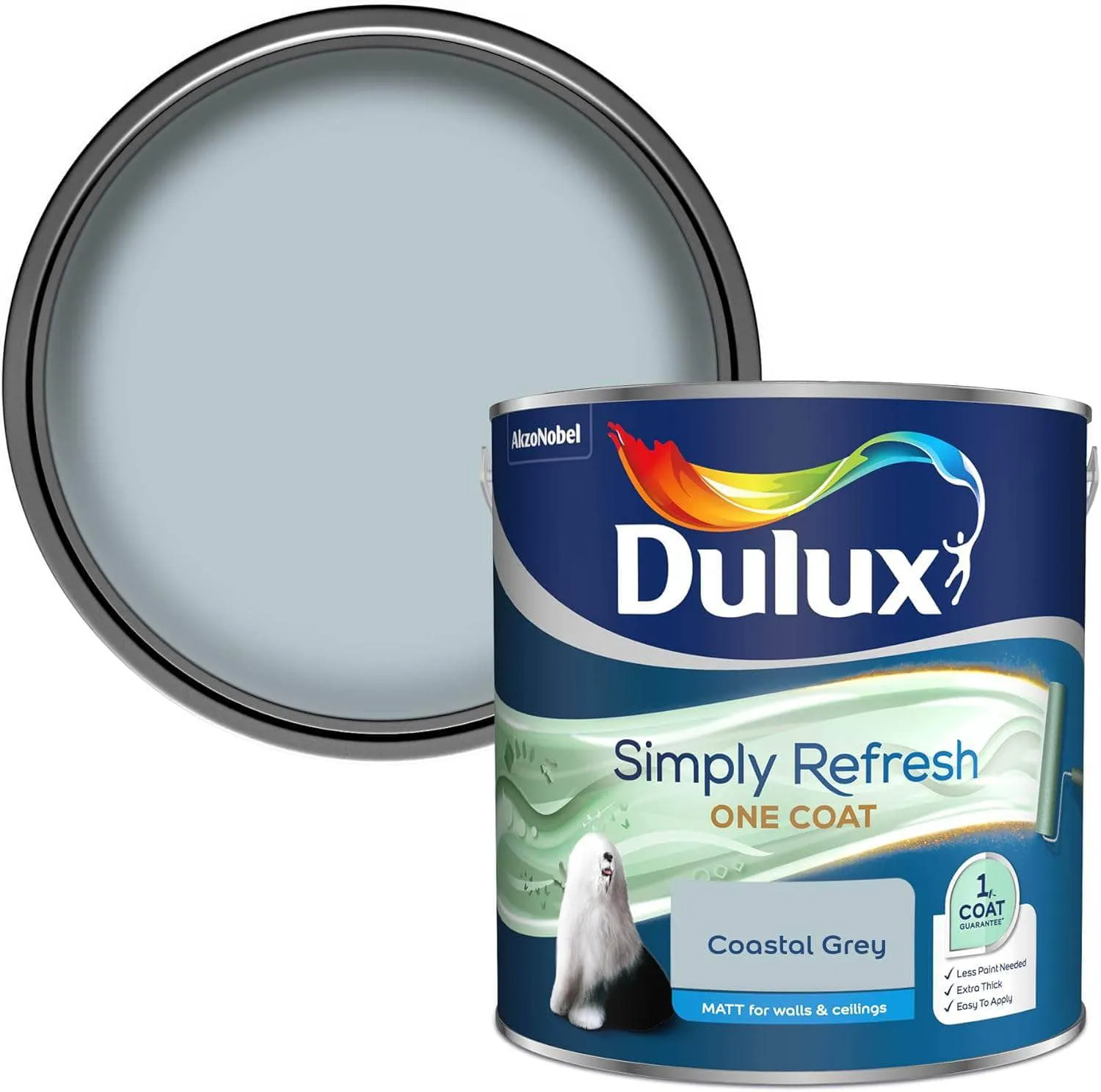 Dulux Simply Refresh 2.5L One Coat Emulsion - Coastal Grey