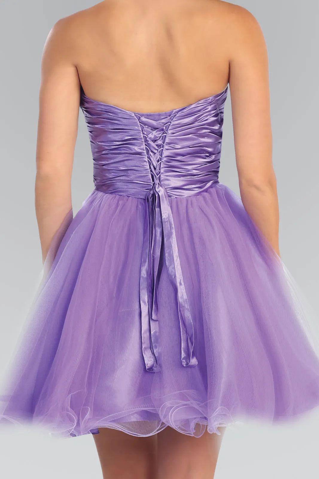 Elizabeth K - GS1052 - Sweetheart Beaded Tulle Cocktail Dress - Short
