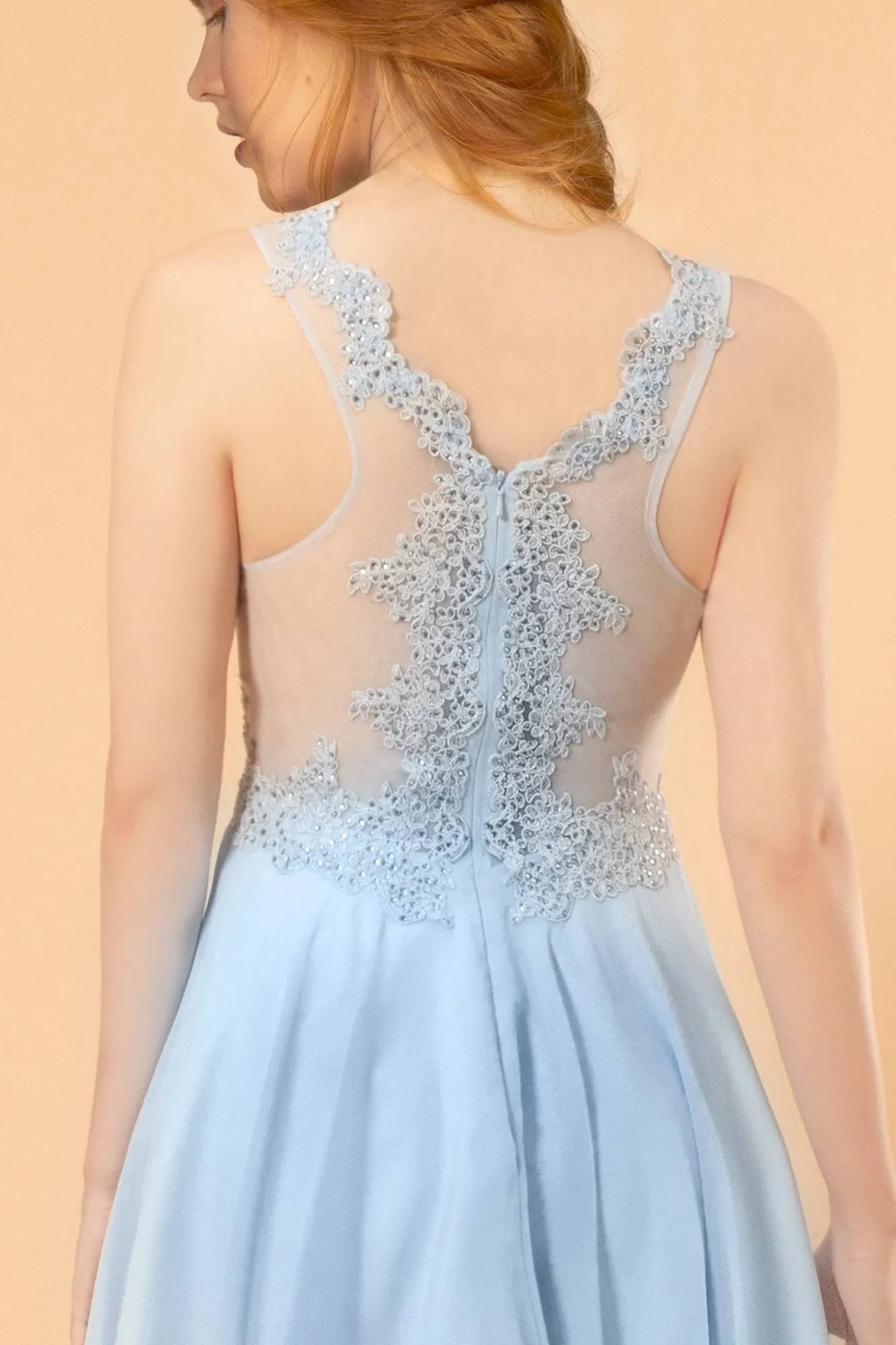Elizabeth K - GS1613 - Bodice Halter Cocktail Dress - Short