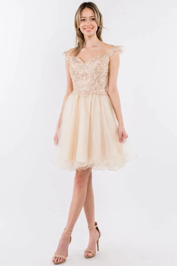 Elizabeth K - GS1966 - Cut-Away Sweetheart Cocktail Dress  - Short