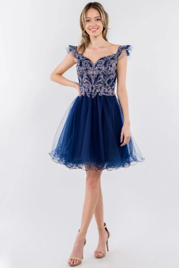 Elizabeth K - GS1966 - Cut-Away Sweetheart Cocktail Dress  - Short