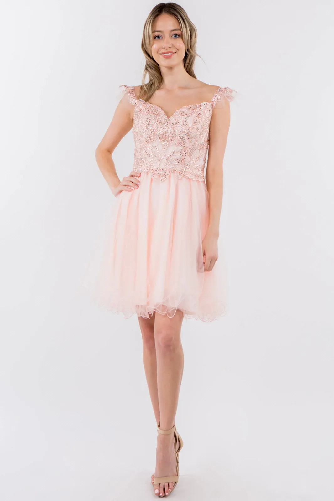 Elizabeth K - GS1966 - Cut-Away Sweetheart Cocktail Dress  - Short