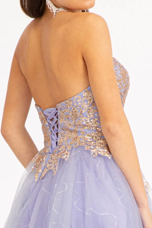 Elizabeth K - GS1980 - Glitter and Sequin Sweetheart Cocktail Dress  - Short