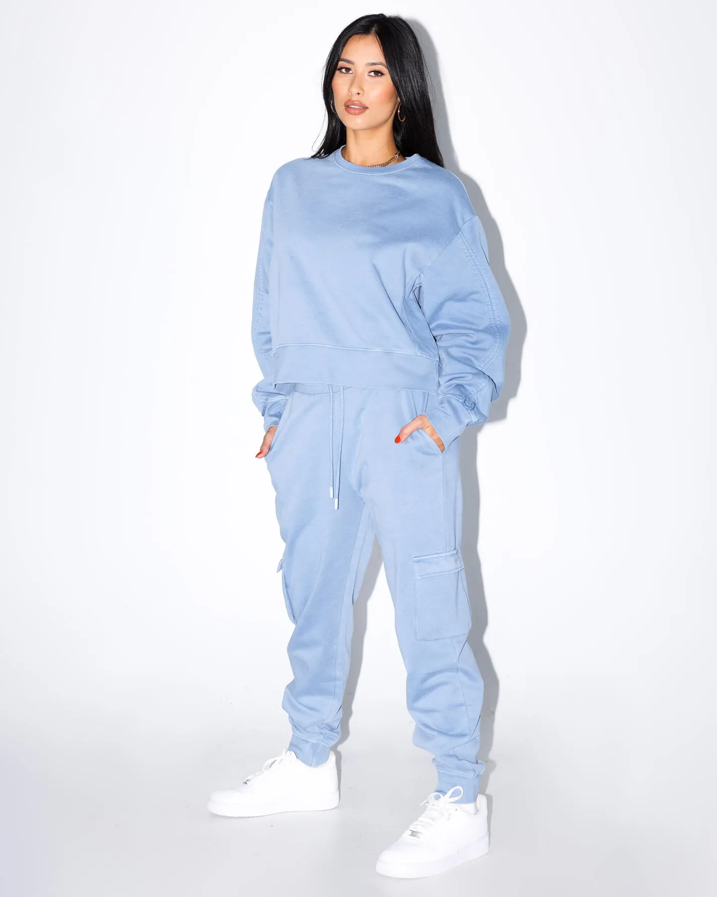 EN ES Women's All Mighty Track Pants Cornflower Blue
