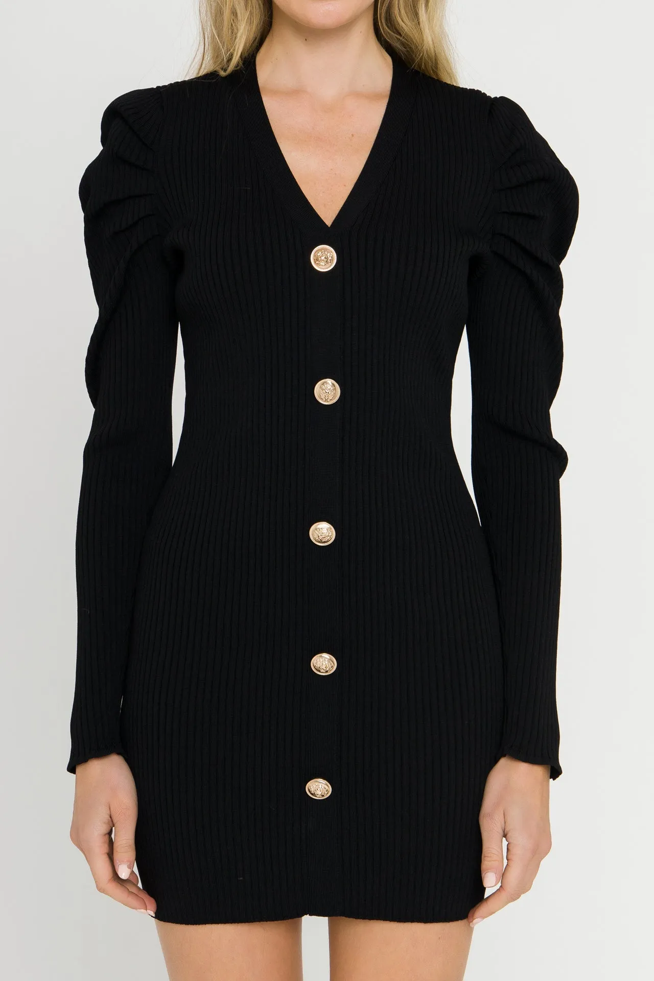 Endless Rose - Plunging V-Neck Knit Dress