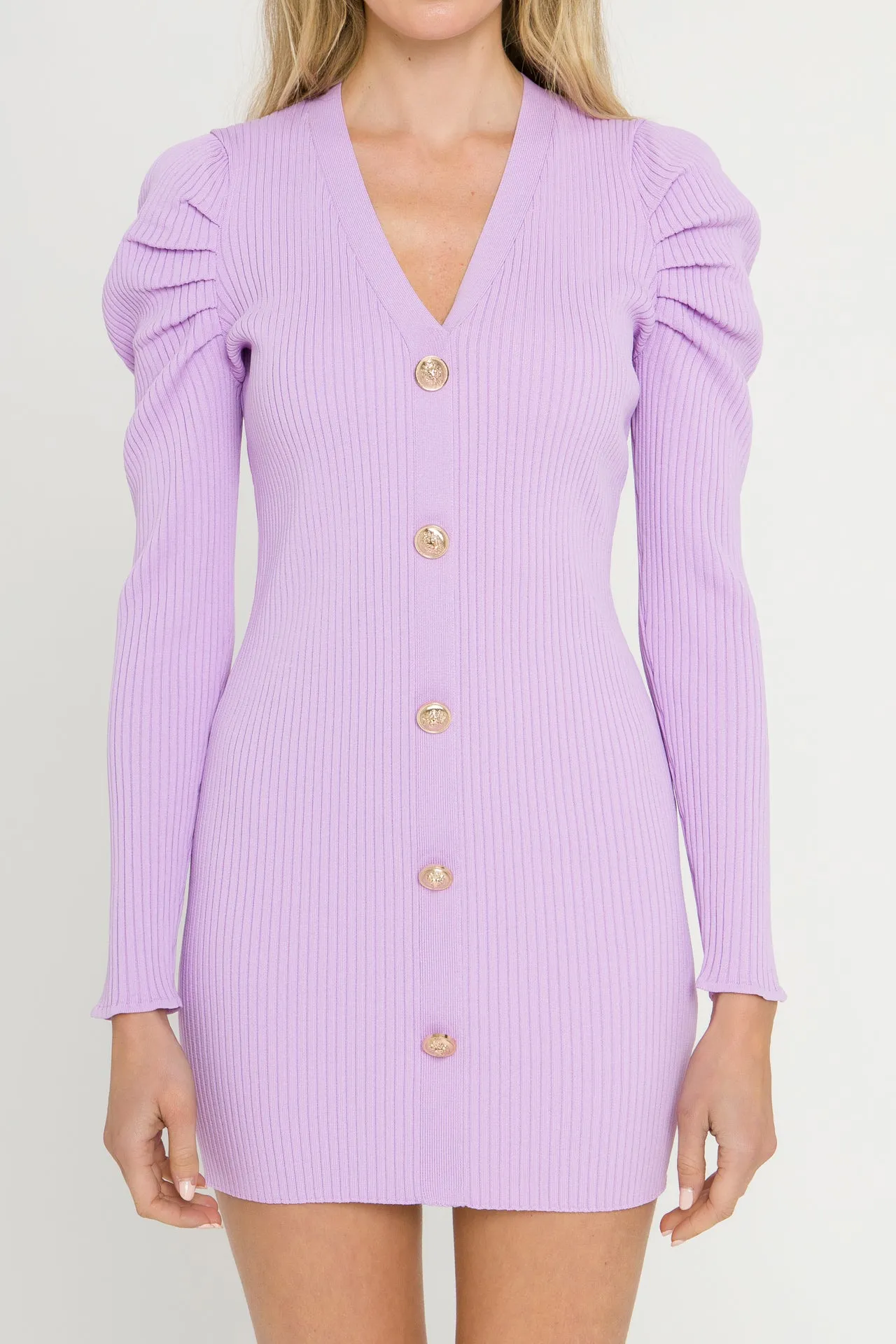 Endless Rose - Plunging V-Neck Knit Dress